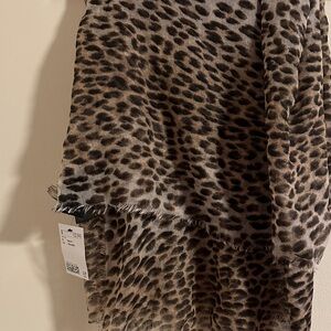 H&M Leopard Print Scarf - Brown and Black